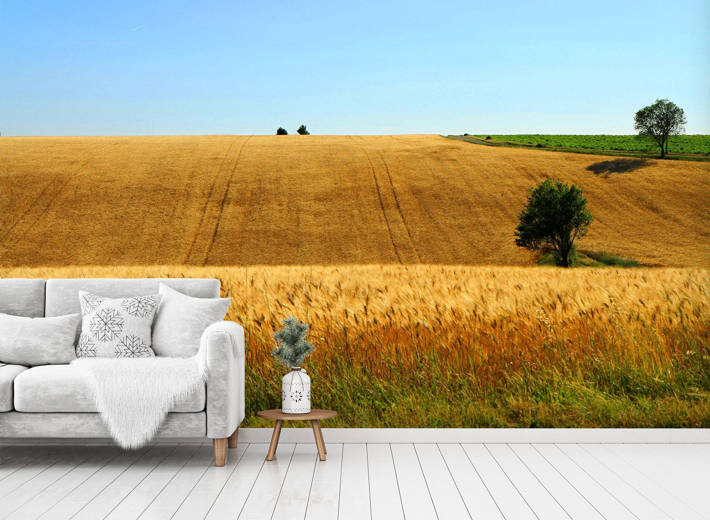 3D Yellow Wheat Field 1492 Wall Murals Wallpaper AJ Wallpaper 2 