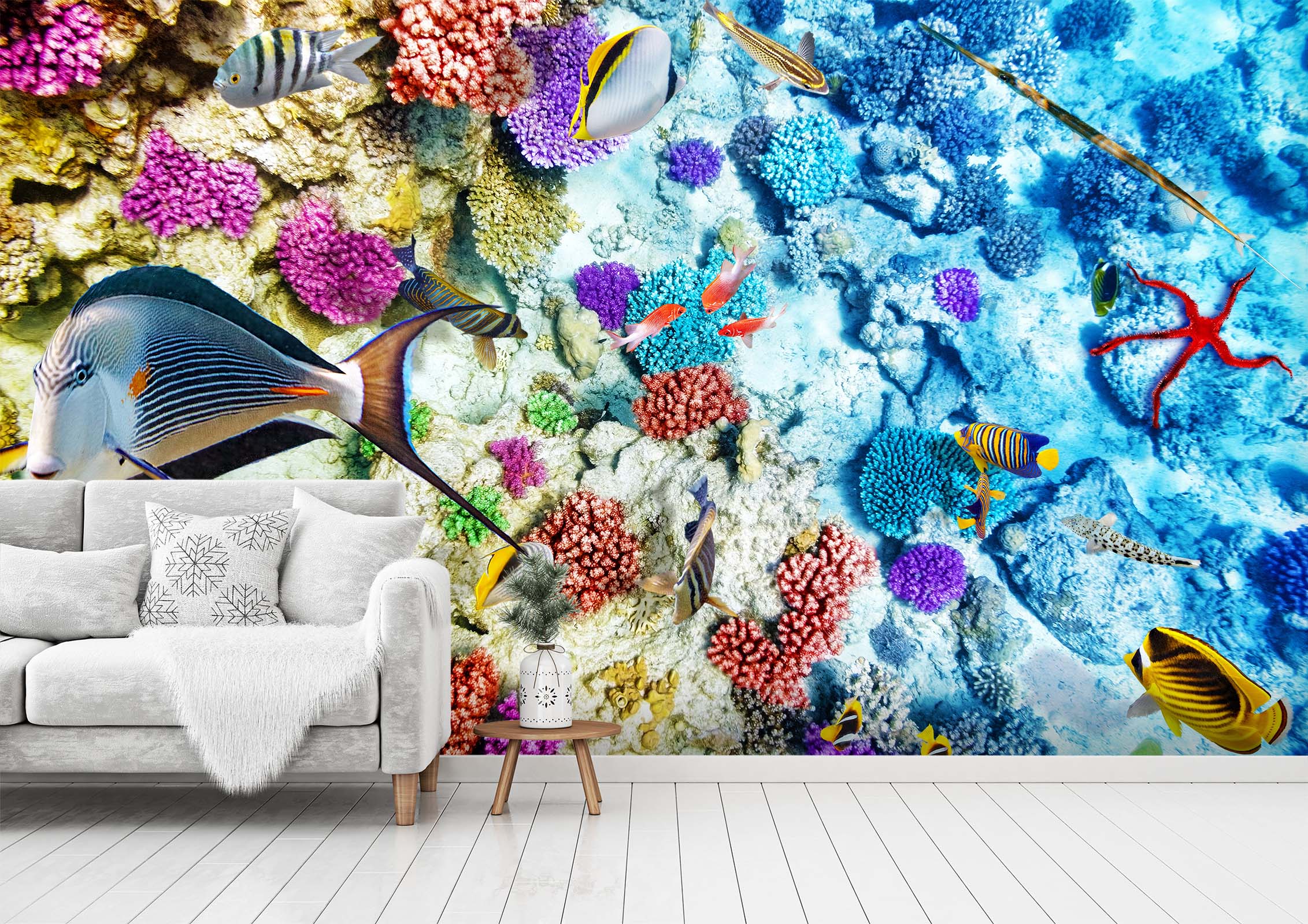 3D Blue Coral 361 Wall Murals