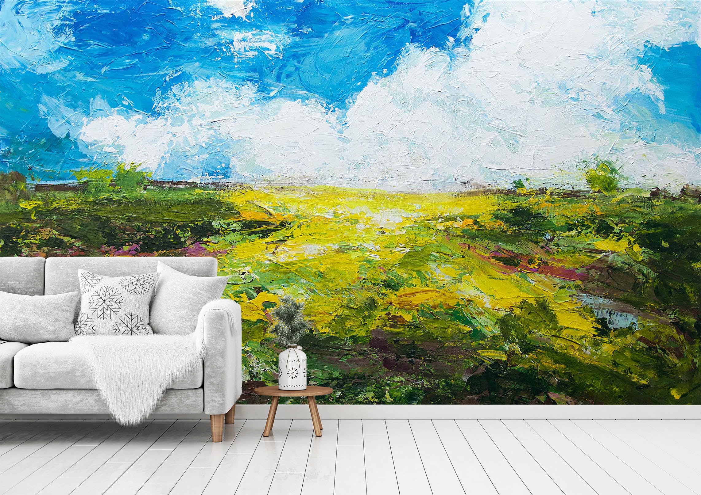 3D Blue Sky Grassland 232 Allan P. Friedlander Wall Mural Wall Murals