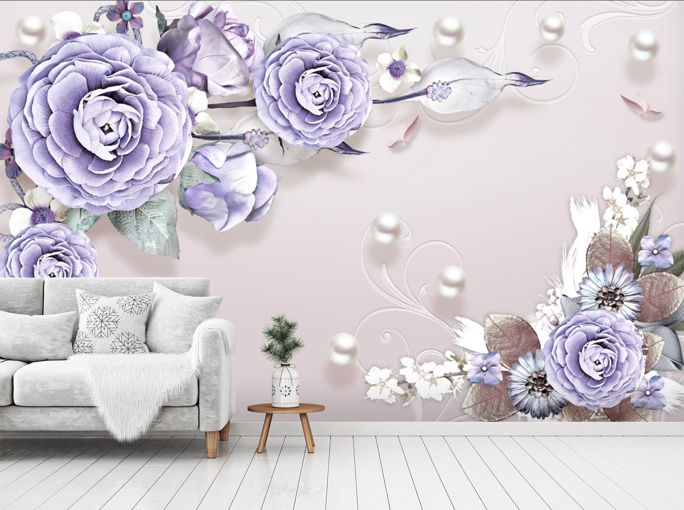 3D Purple Rose 1457 Wall Murals