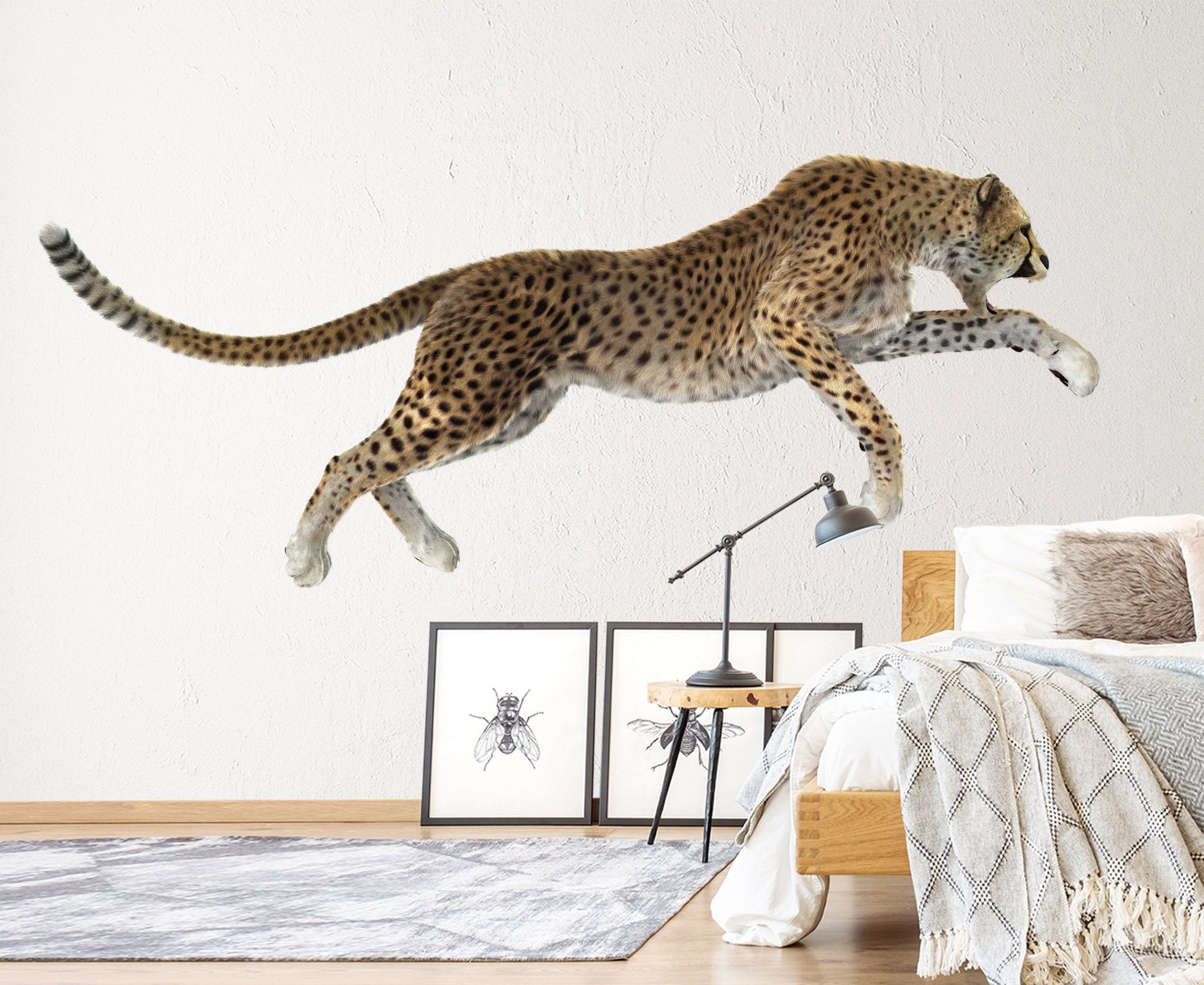 3D Leopard Howling 118 Animals Wall Stickers Wallpaper AJ Wallpaper 