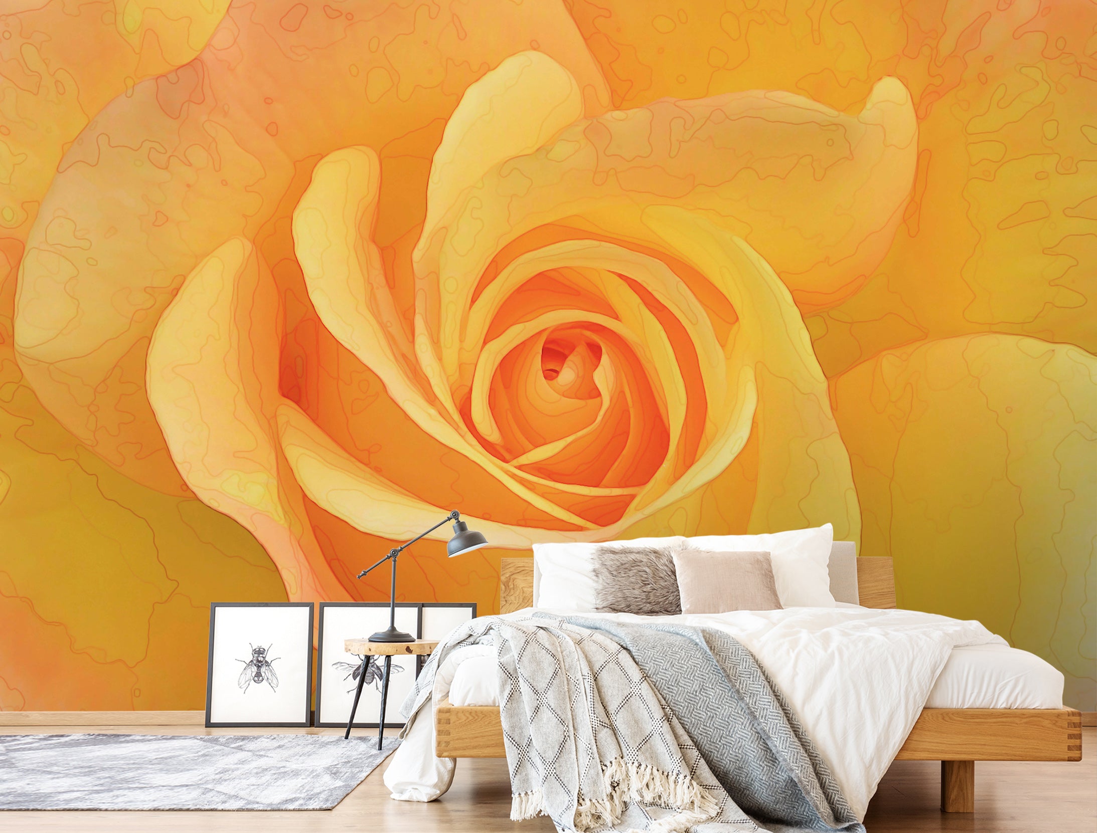 3D Yellow Rose 9155 Alius Herb Wall Mural Wall Murals