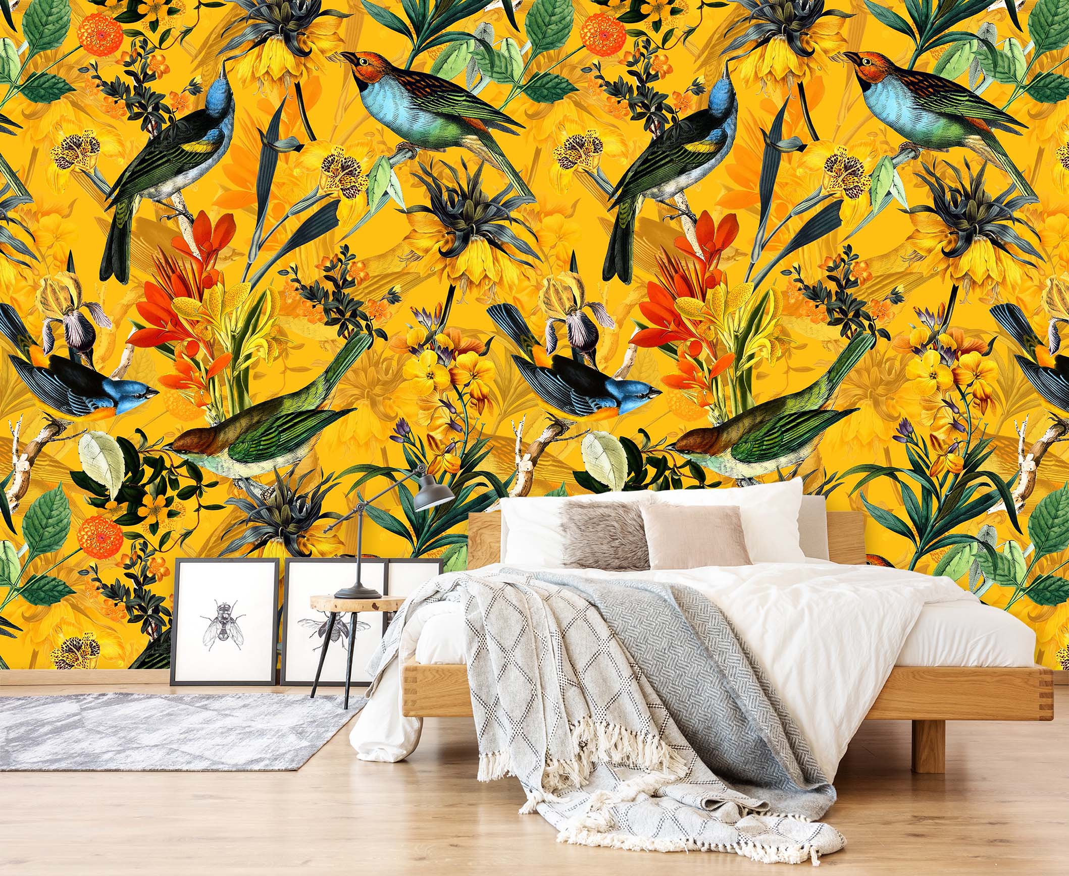 3D Golden Flower Field 113 Uta Naumann Wall Mural Wall Murals