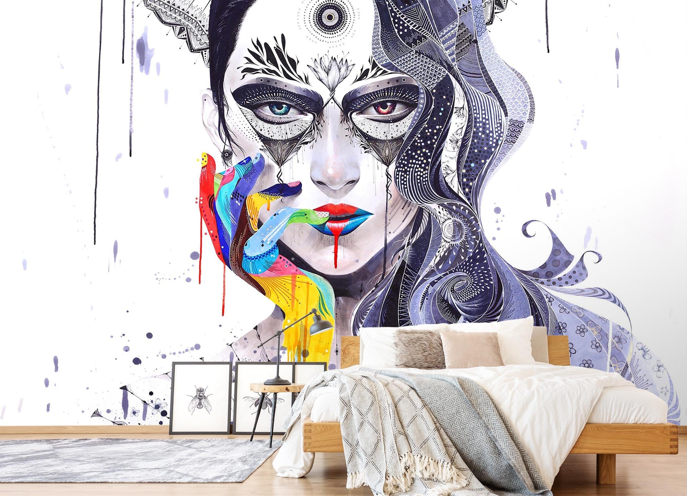 3D Girl Hand Painted 153 Wall Murals Wallpaper AJ Wallpaper 2 