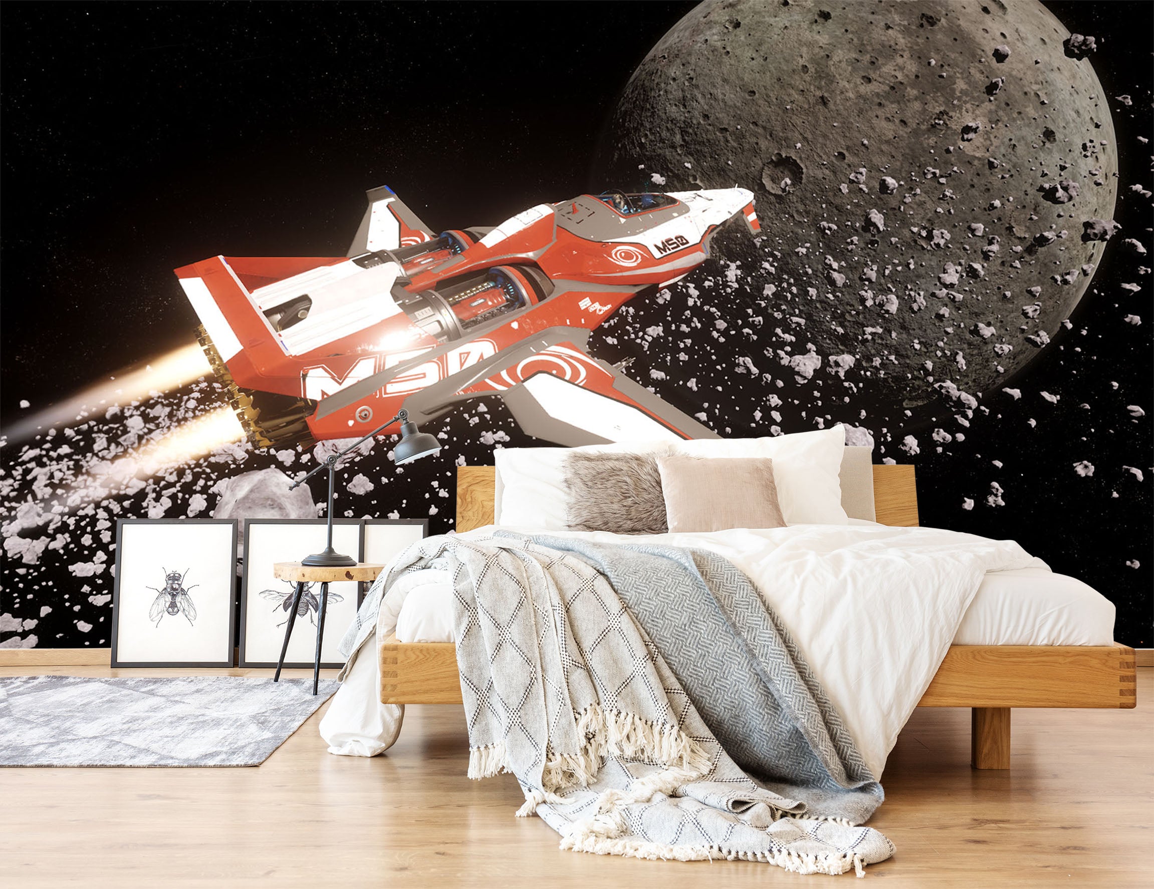 3D Spaceship Planet 208 Vehicle Wall Murals