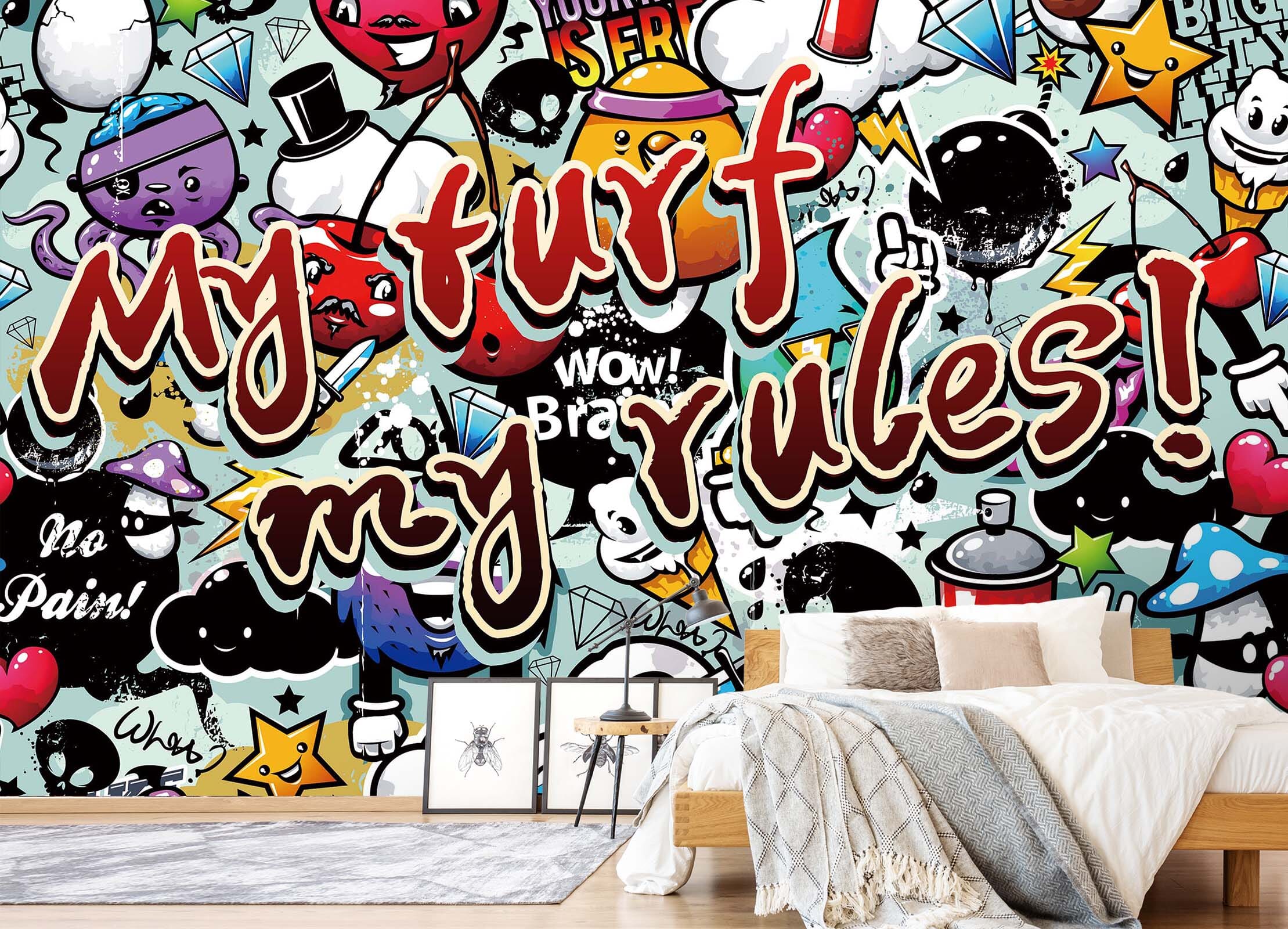 3D Graffiti Cartoon 156 Wall Murals Wallpaper AJ Wallpaper 2 