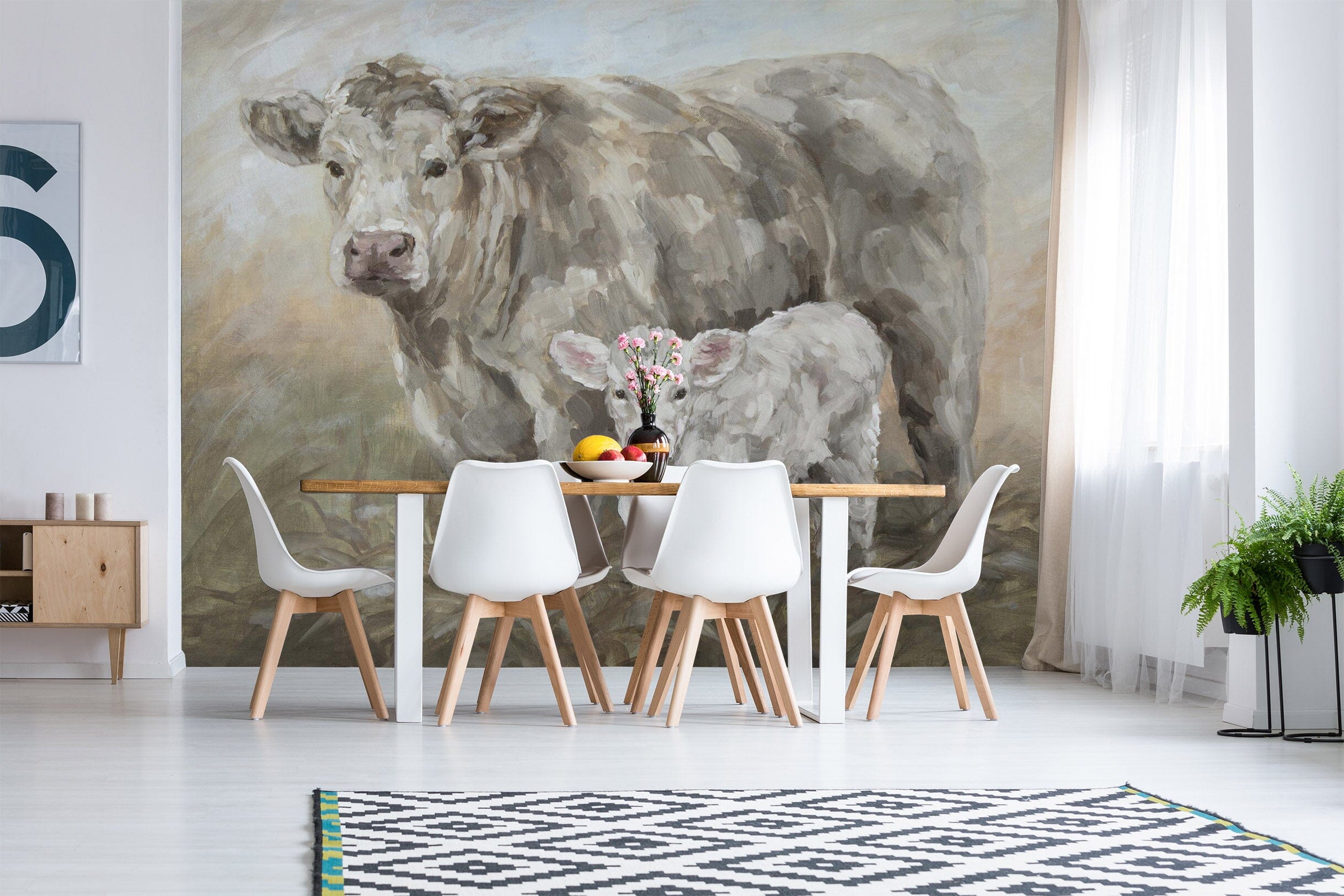 3D Cute Cow 1412 Debi Coules Wall Mural Wall Murals Wallpaper AJ Wallpaper 2 