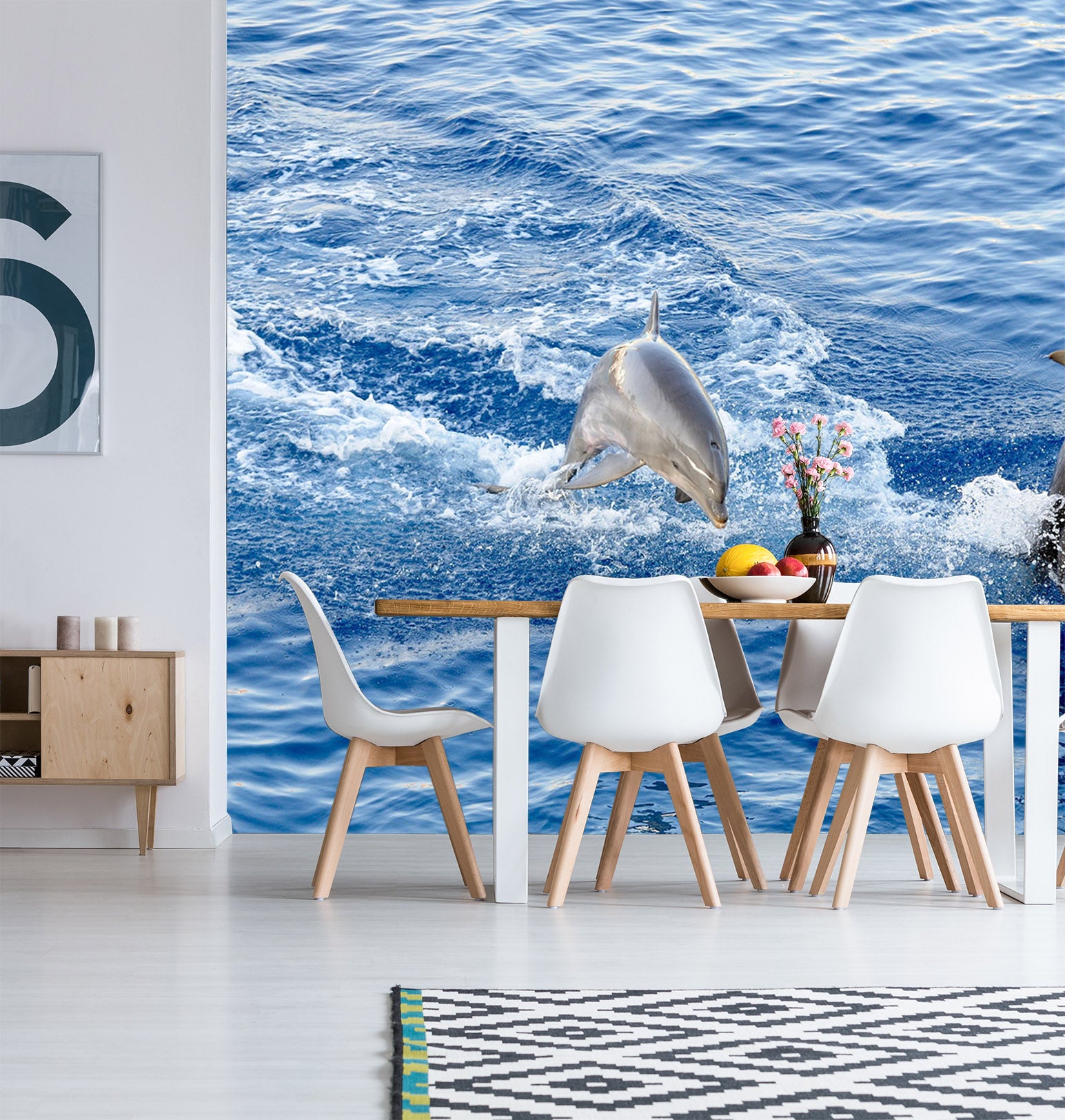 3D Dolphin Jumping 118 Wall Murals