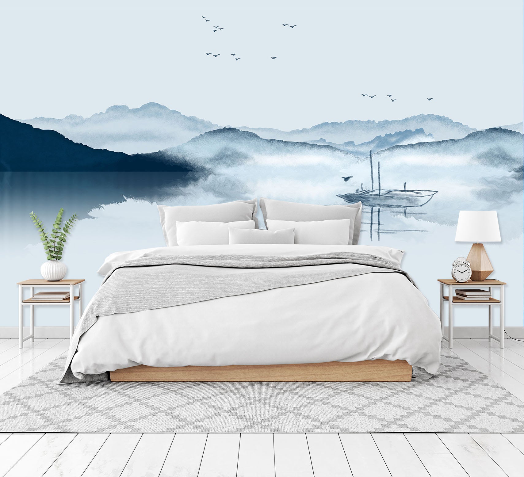 3D Mountain River 1421 Wall Murals