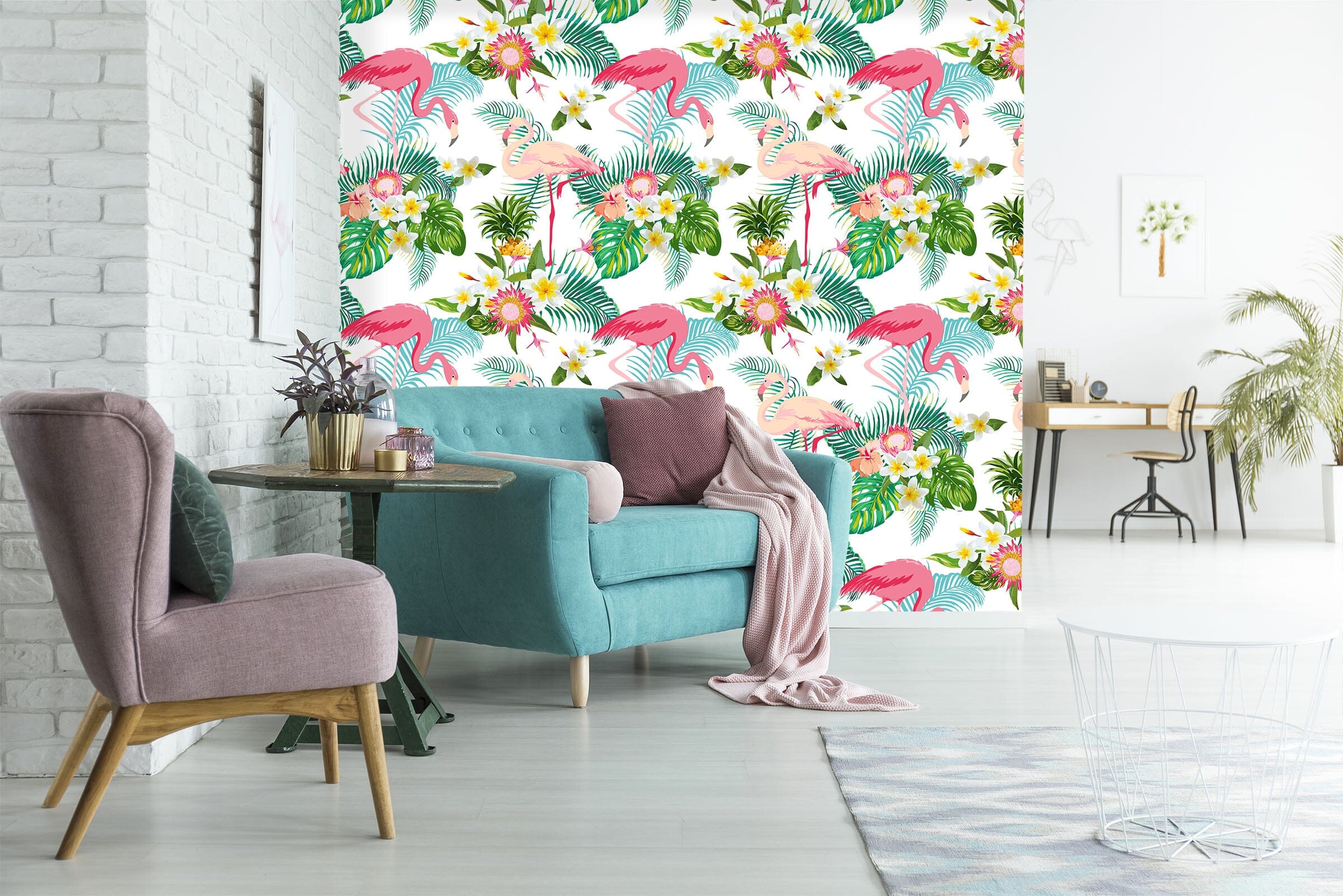 3D Flamingo 1493 Wall Murals Wallpaper AJ Wallpaper 2 