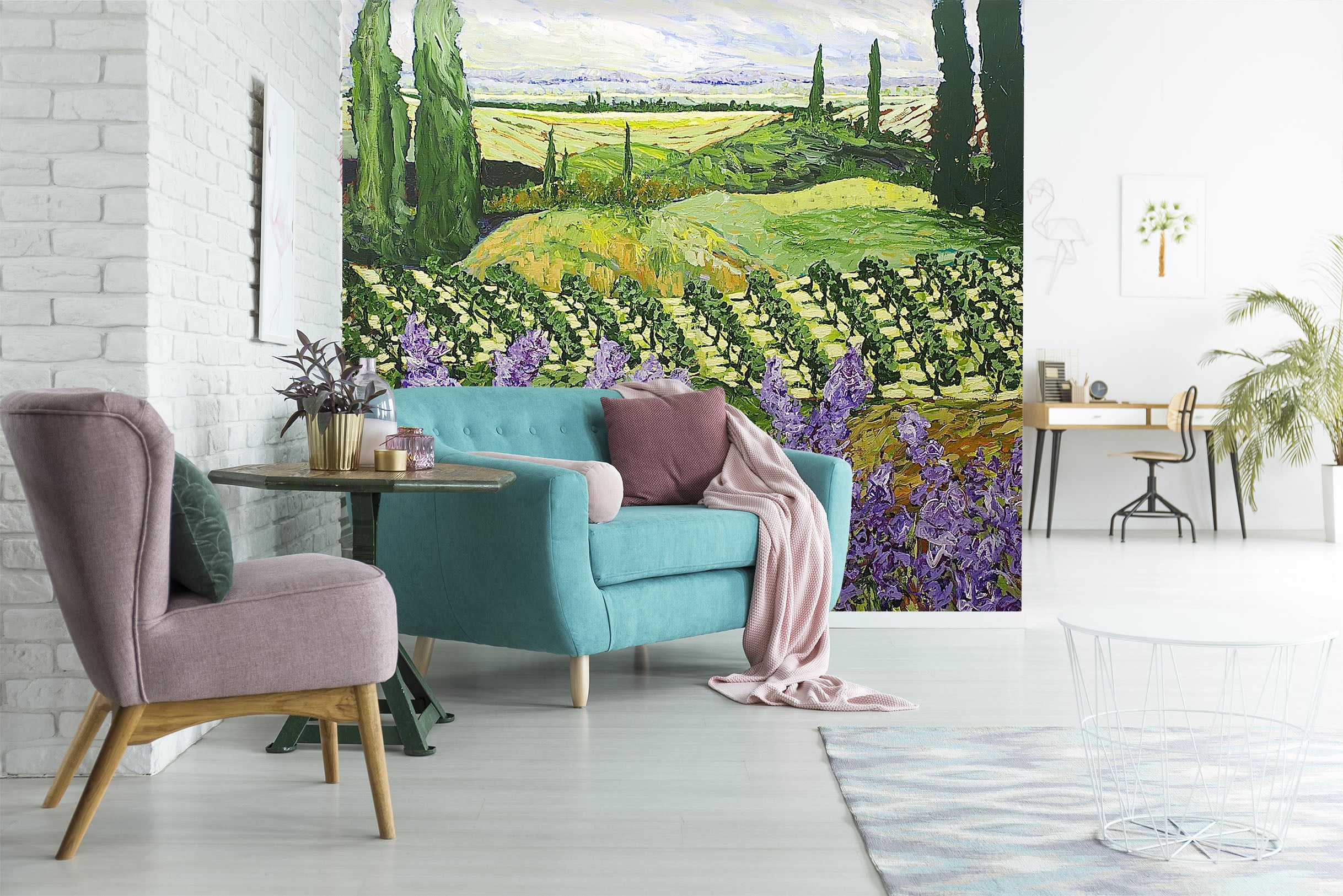 3D Flower Field 119 Allan P. Friedlander Wall Mural Wall Murals