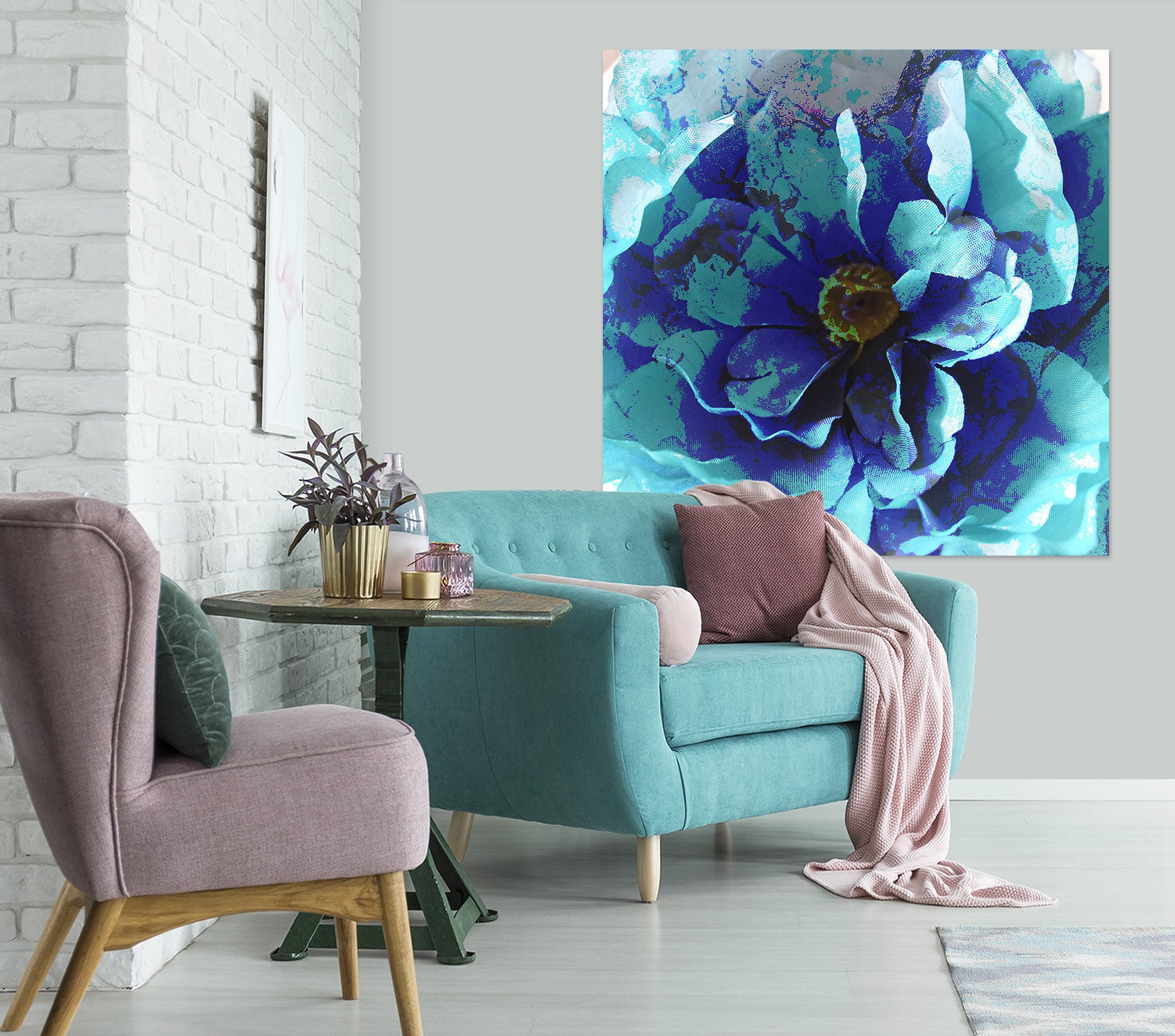 3D Blue Flower 70150 Shandra Smith Wall Sticker