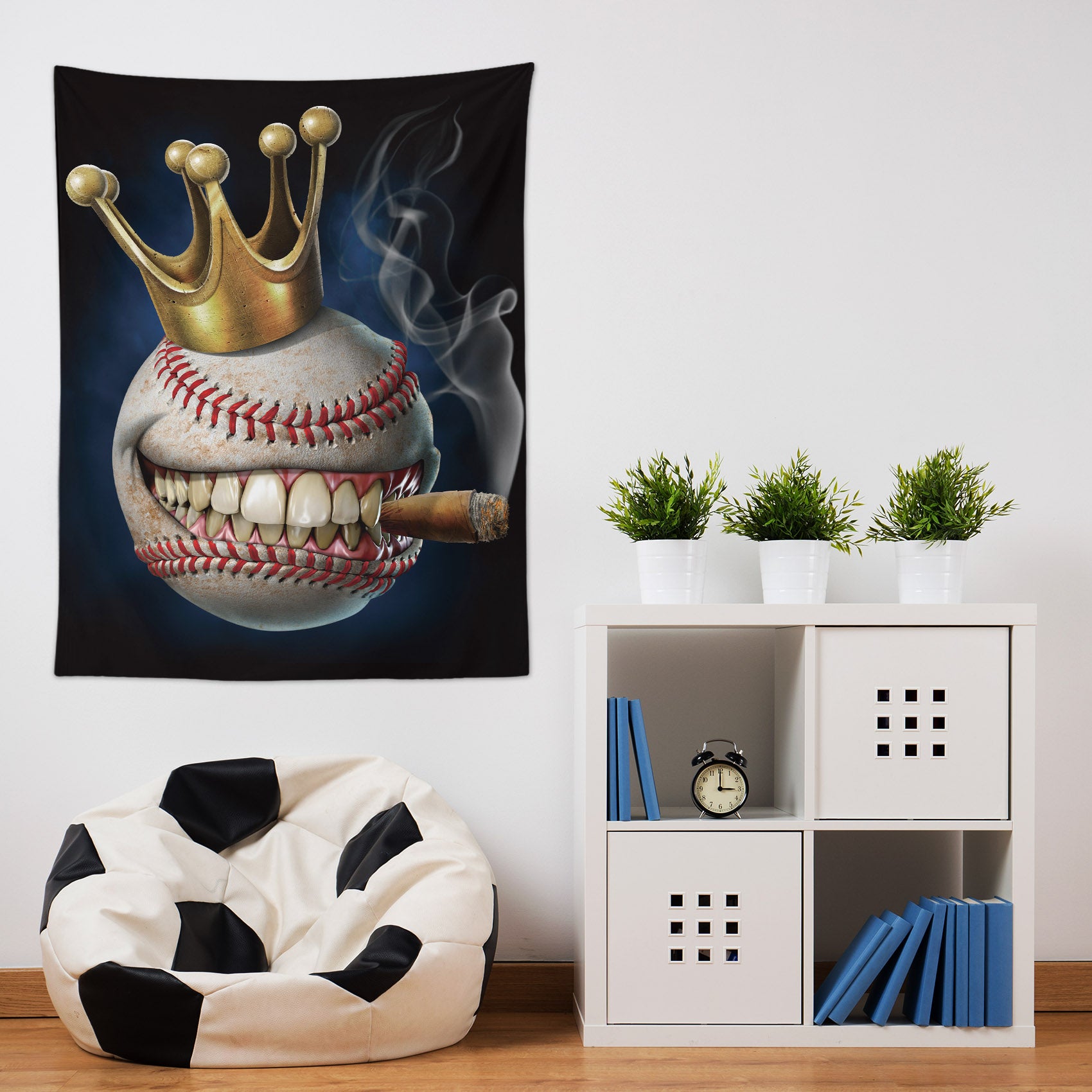 3D Crown Baseball 121150 Tom Wood Tapestry Hanging Cloth Hang