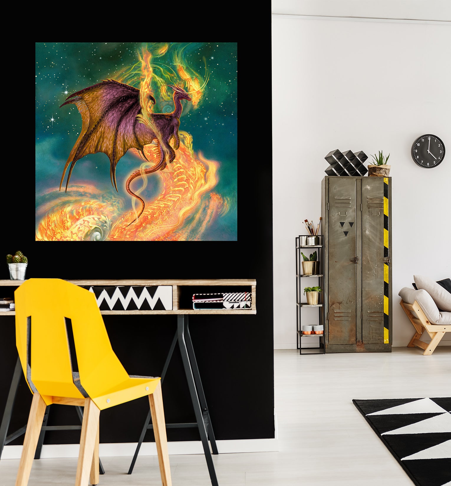 3D Dragon Golden Pattern 8074 Ciruelo Wall Sticker