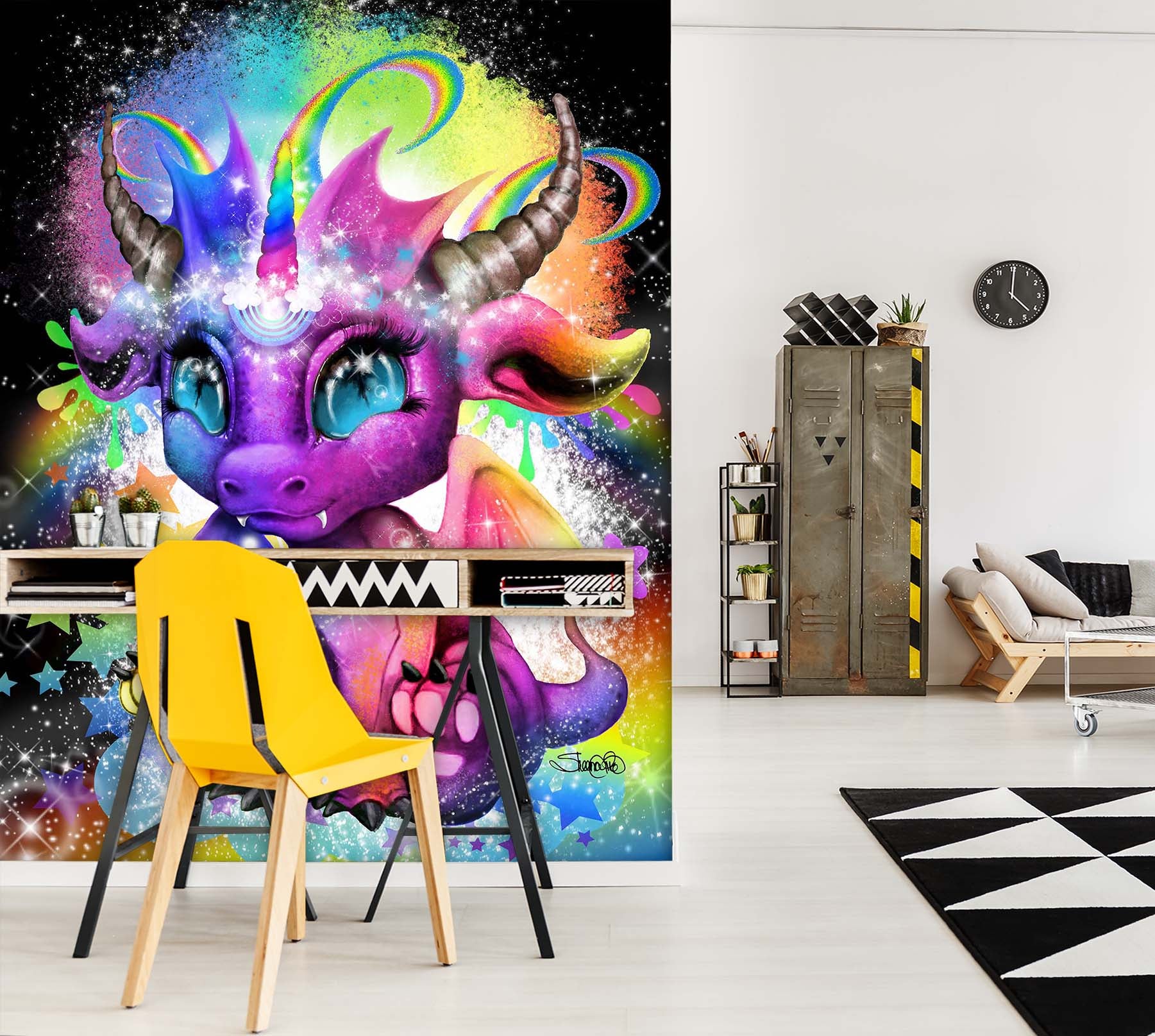 3D Rainbow Dragon 8458 Sheena Pike Wall Mural Wall Murals