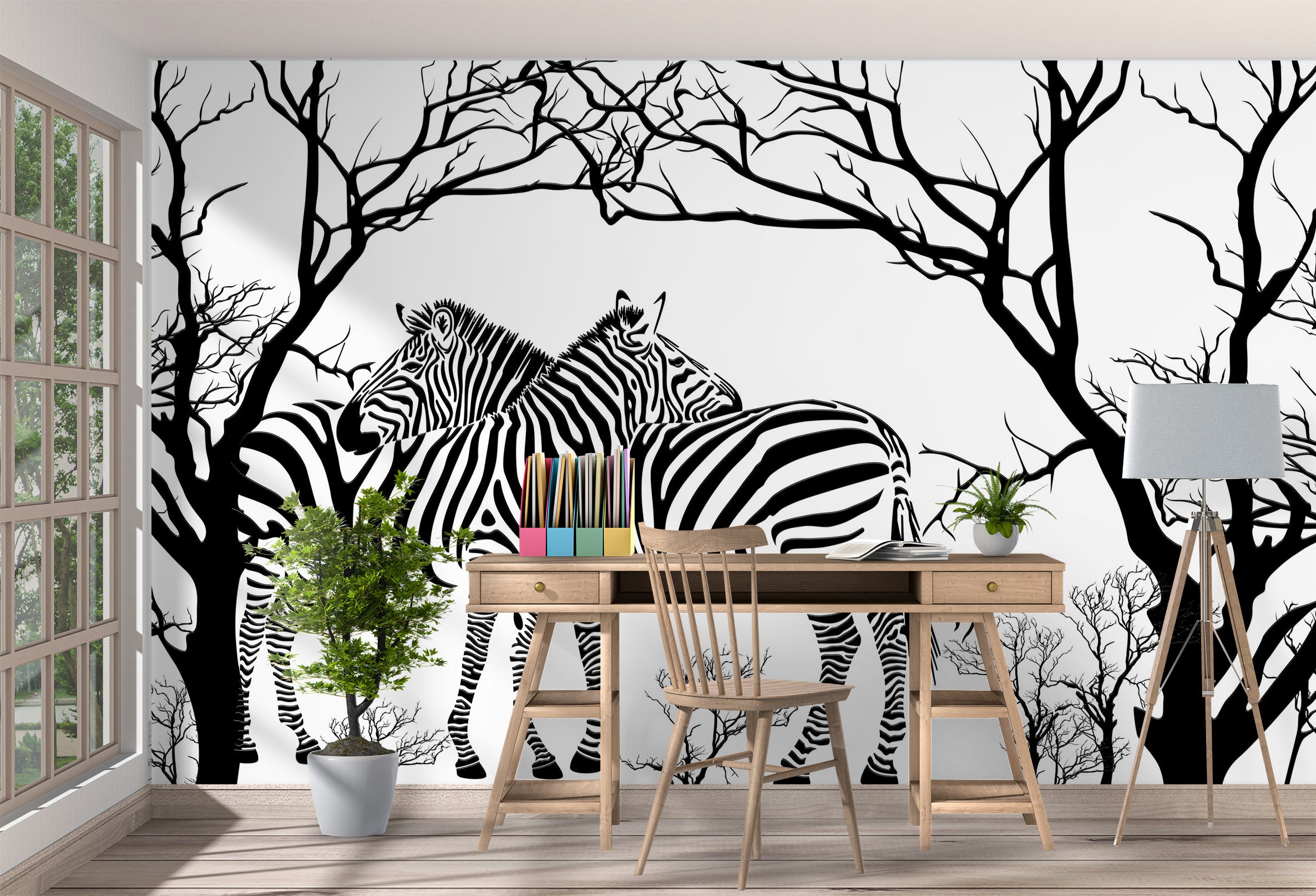 3D Zebra Tree 1014 Wall Murals