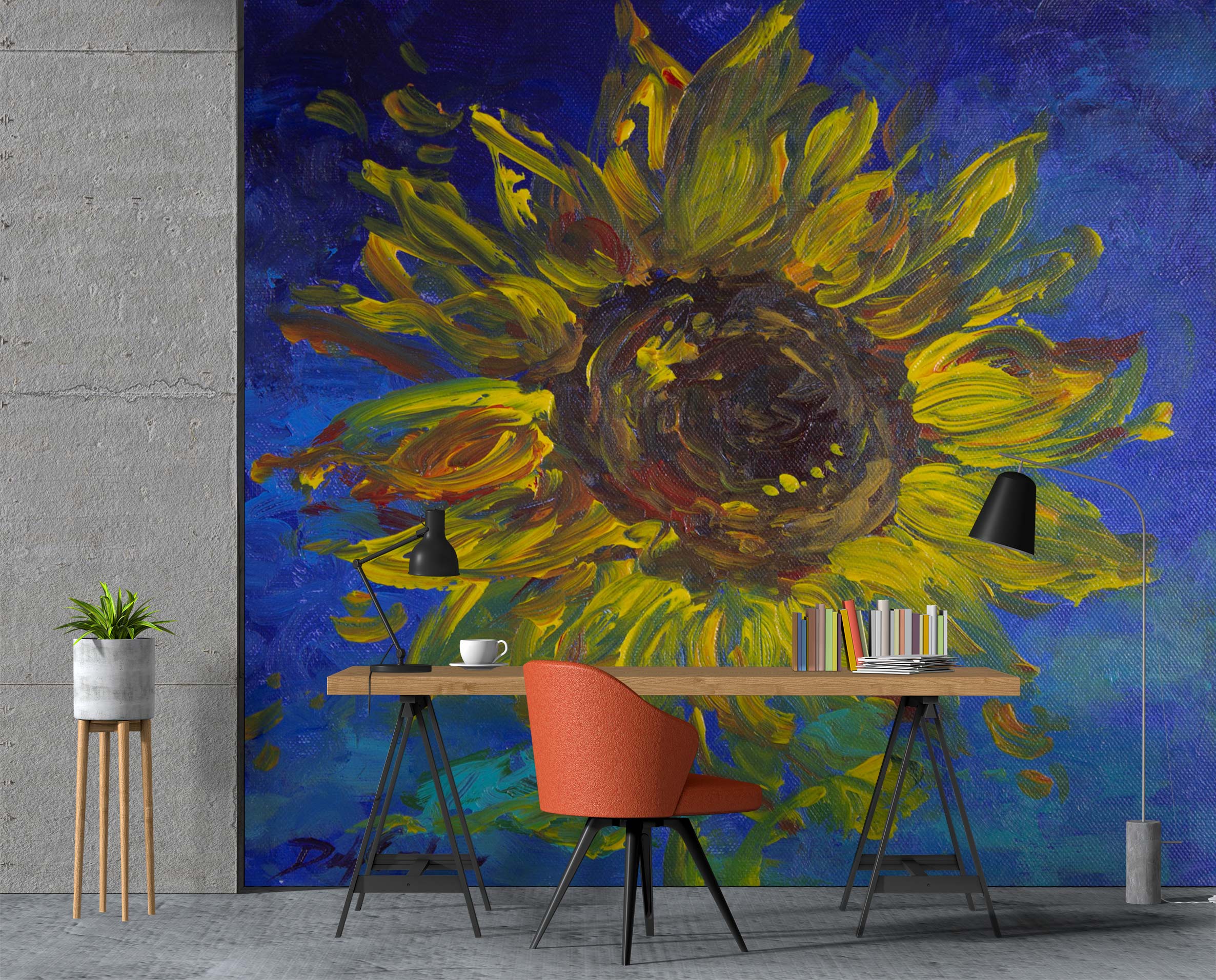 3D Sunflower 3195 Debi Coules Wall Mural Wall Murals