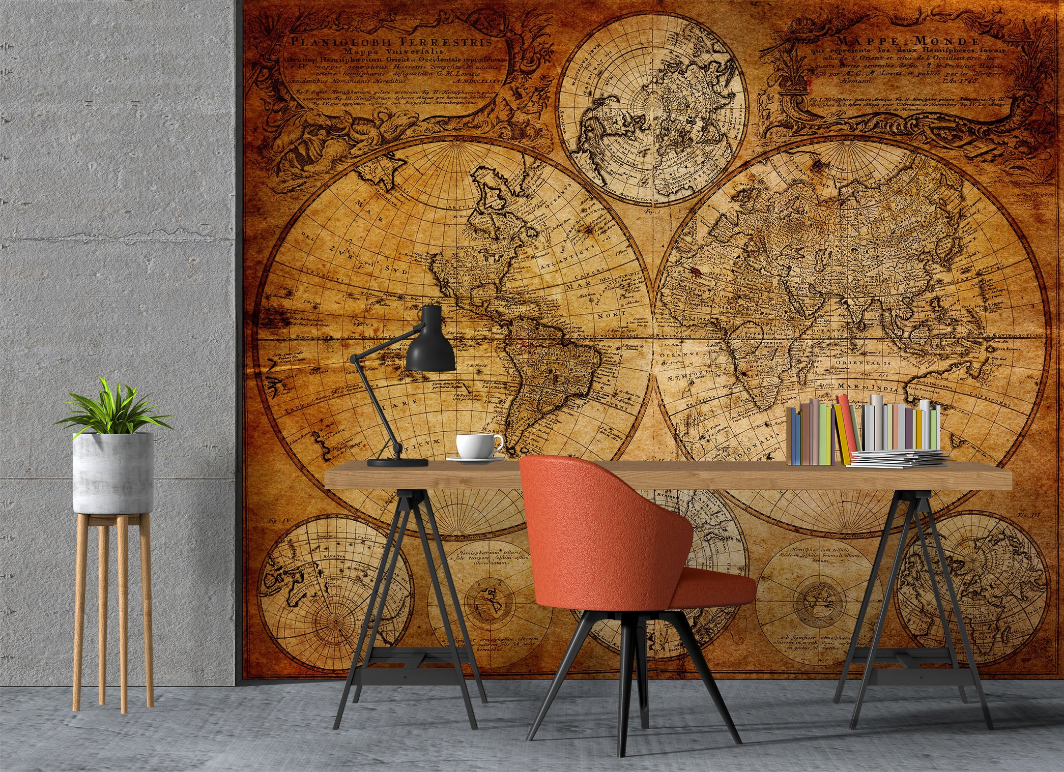 3D Vintage Map 1081 Wall Murals