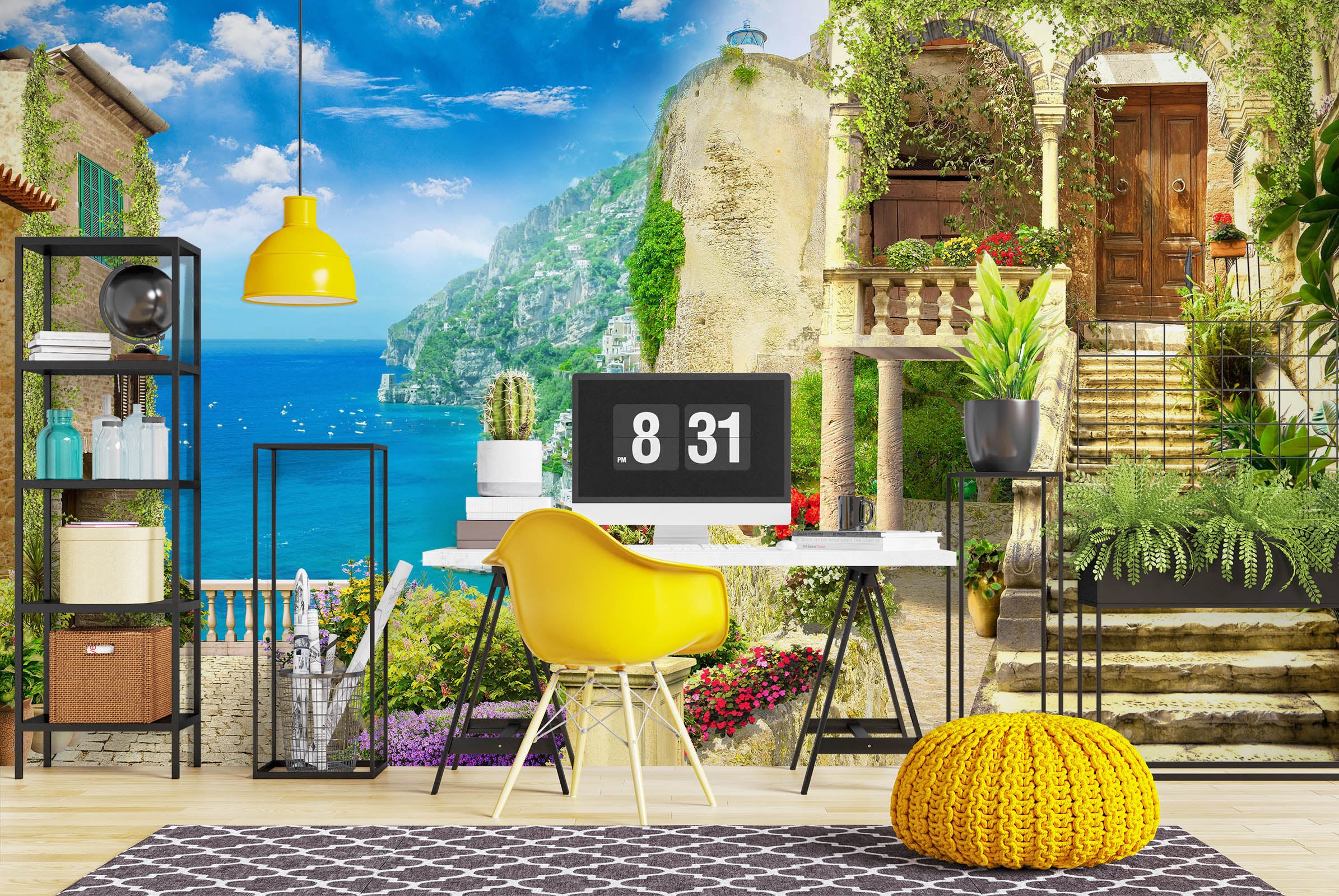 3D Seaside House Stairs 58115 Wall Murals