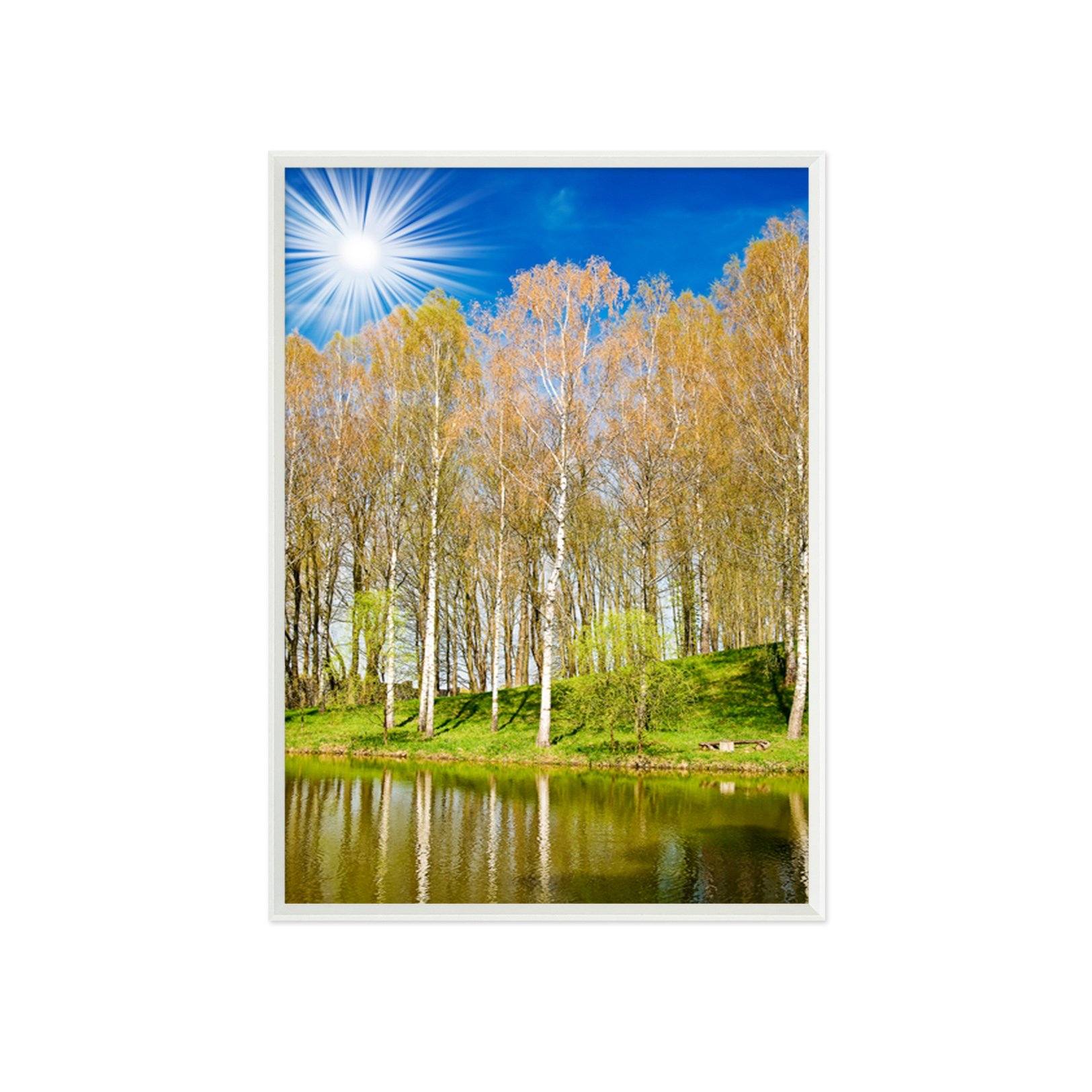 3D Sunny Trees 046 Fake Framed Print Painting Wallpaper AJ Creativity Home 