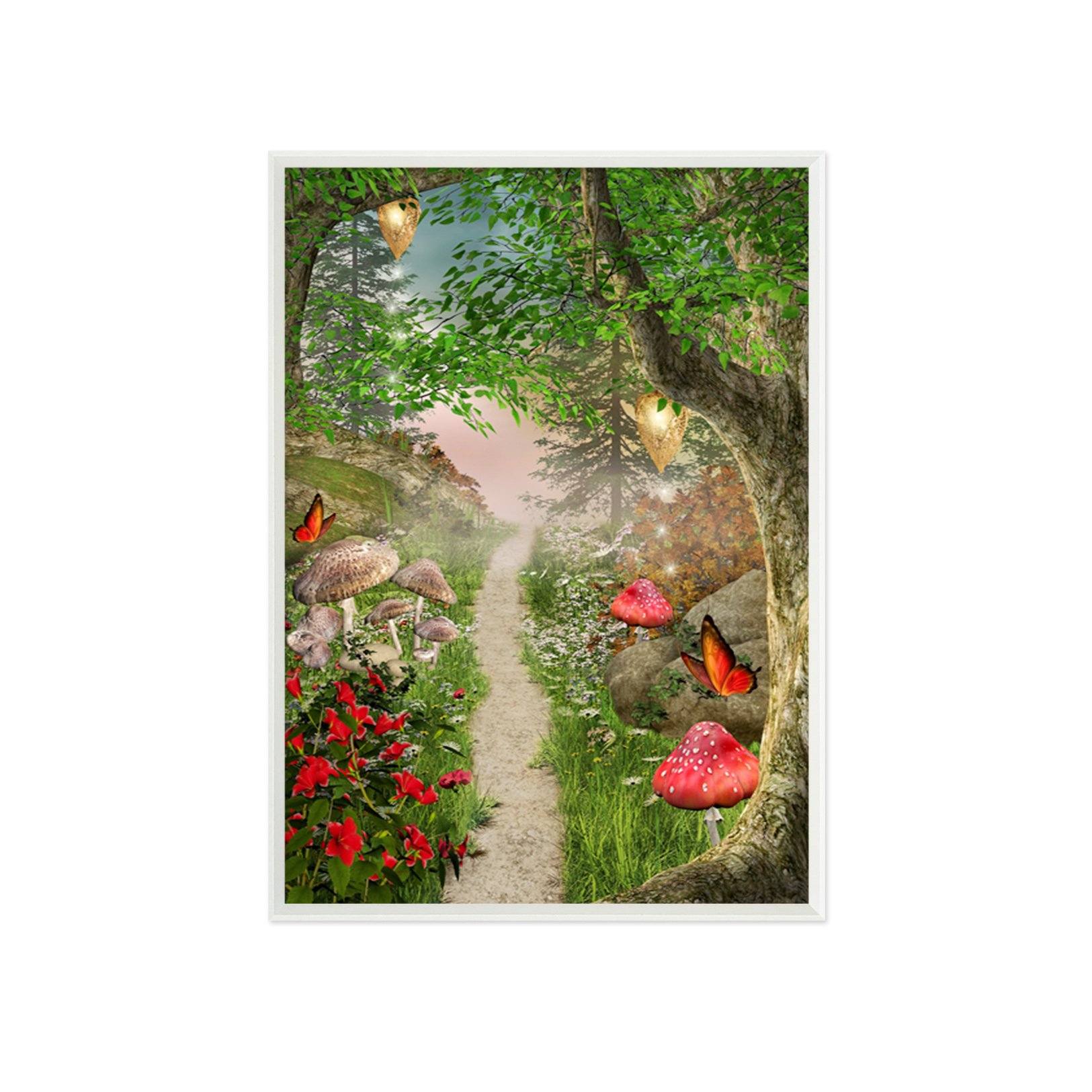 3D Forest Road 054 Fake Framed Print Painting Wallpaper AJ Creativity Home 